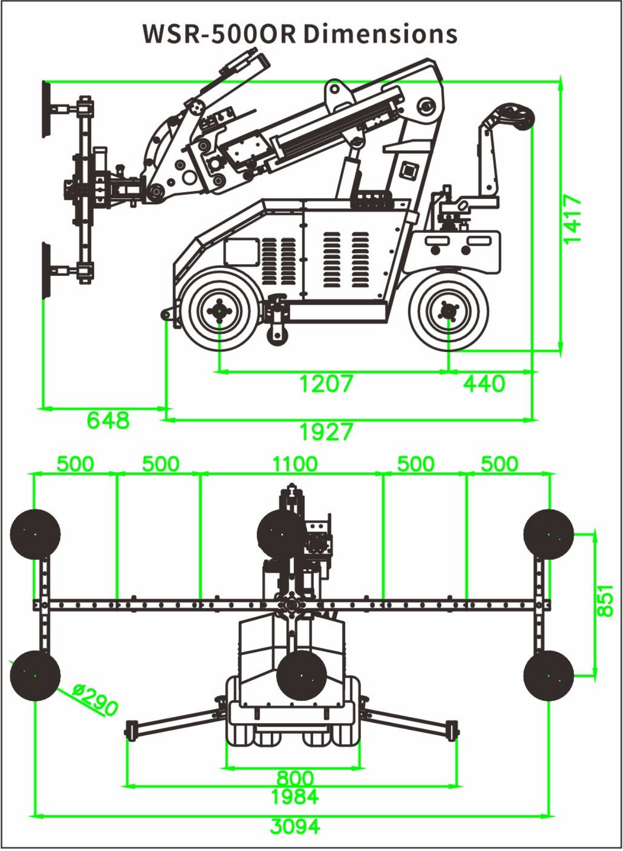 WSR-500OR - dimensions