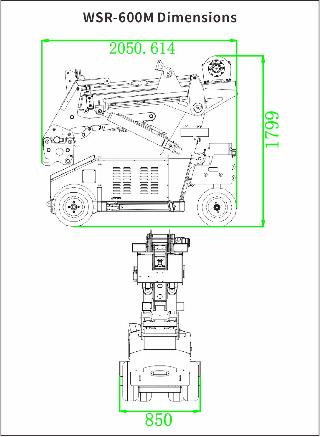 WSR-600M - dimensions