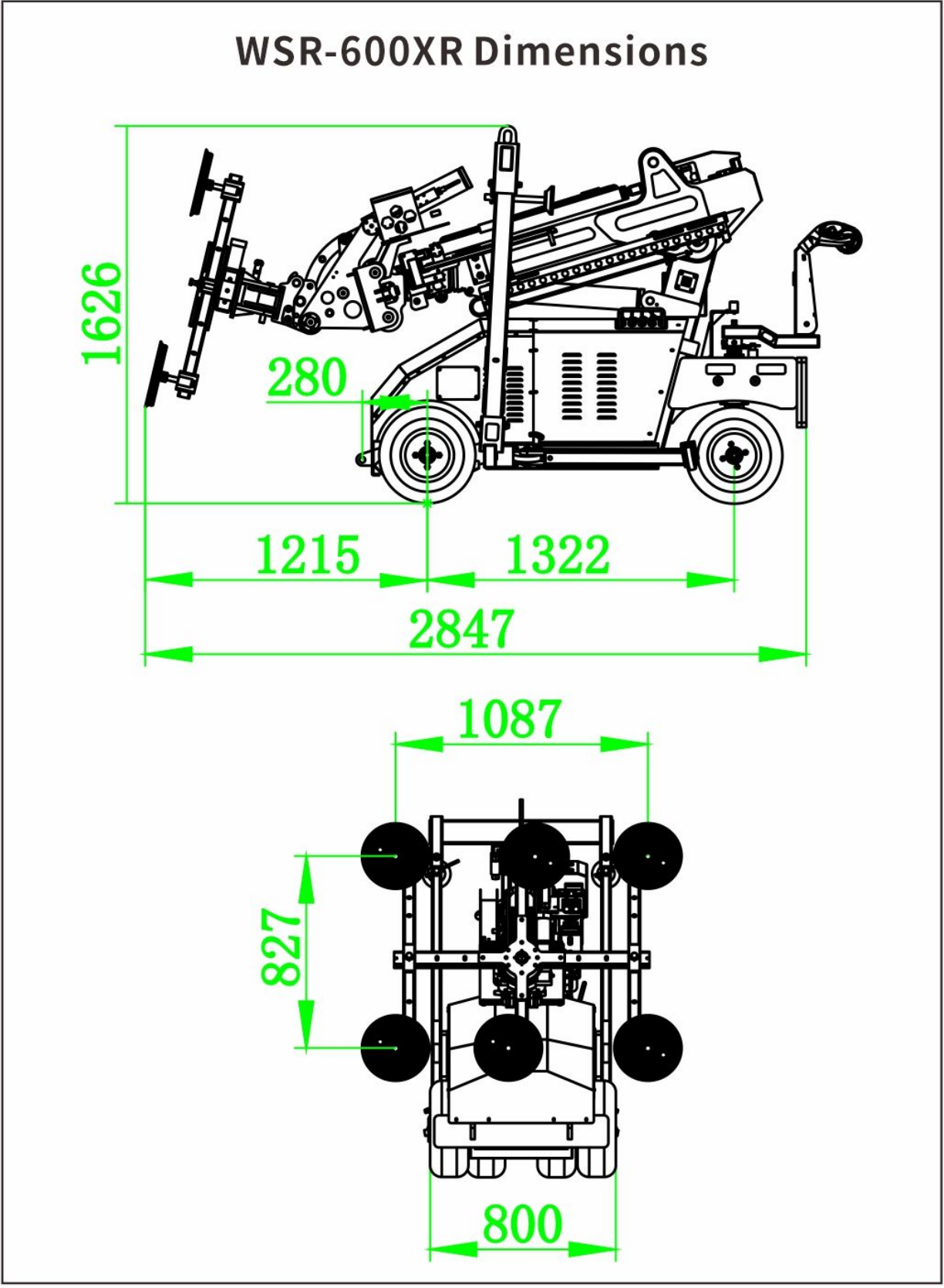 WSR-600XR - dimensions