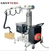 Manual mobile-column arrangement from the model series. Suction head selection depends on the workpiece.